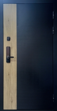 Утепленная дверь с шумоизоляцией современная отделка и электрозамок