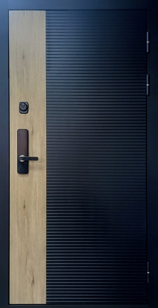 Утепленная дверь с шумоизоляцией современная отделка и электрозамок