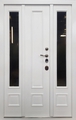 Полуторная термодверь МДФ шпон с двойным остеклением  и решеткой