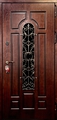 Утепленная дверь МДФ с ковкой и стеклом