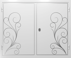 Двупольные глухие ставни с ковкой и широкими створками