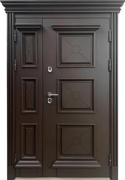 Полуторная термодверь с карнизом с наборным МДФ шпон окрас по RAL