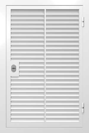 Однопольные ставни-жалюзи с широкой створкой и вертикальной планкой Однопольные ставни-жалюзи с широкой створкой и вертикальной планкой