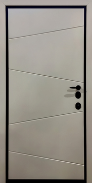 Белая квартирная дверь с МДФ и скрытыми петлями