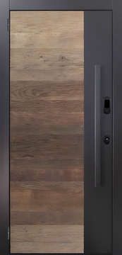 Входная дверь с комбинированной МДФ панелью и бугельной ручкой