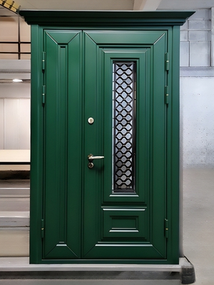 Дверь зеленого цвета