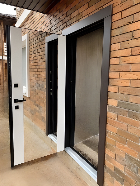 Однопольная дверь с глянцевой вставкой