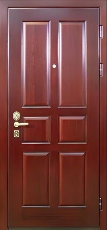 Однопольная глухая стальная дверь с отделкой МДФ с глазком Однопольная глухая стальная дверь с отделкой МДФ с глазком