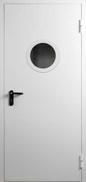 Однопольная противопожарная дверь с круглым остеклением