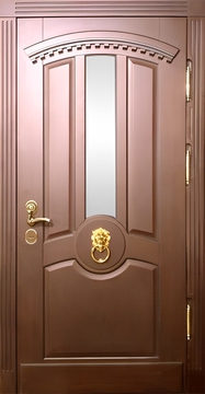 Остекленная термодверь с отделкой МДФ шпон