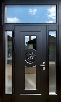 Парадная дверь МДФ с остекленными вставками