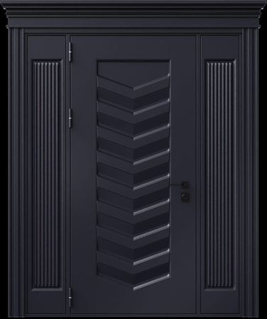 Входная термодверь с металлофиленкой, вставками по бокам, карнизом и порошковым напылением RAL 7016 (тип №3) Входная термодверь с металлофиленкой, вставками по бокам, карнизом и порошковым напылением RAL 7016 (тип №3)