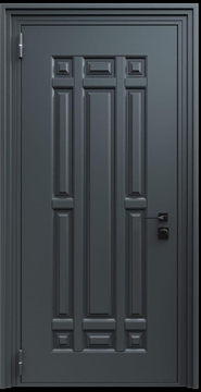 Входная термодверь с металлофиленкой и порошковым напылением RAL 7021 (тип №1)