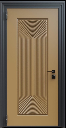 Входная термодверь с металлофиленкой и порошковым окрашиванием RAL 1036 (тип №2)