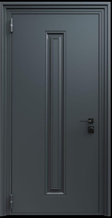 Входная термодверь с металлофиленкой и порошковым напылением RAL 7021 (тип №7) Входная термодверь с металлофиленкой и порошковым напылением RAL 7021 (тип №7)